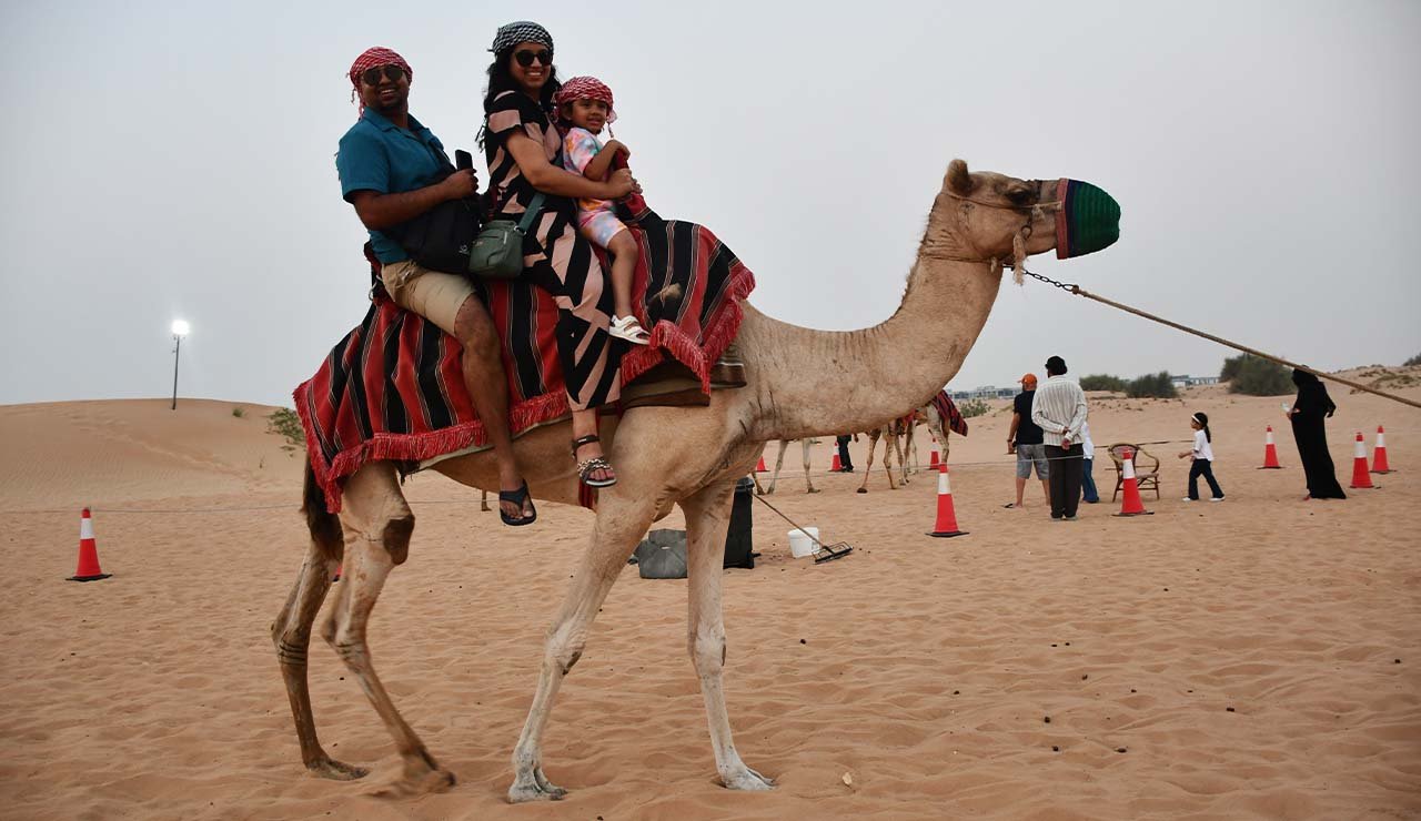 Camel ride with family